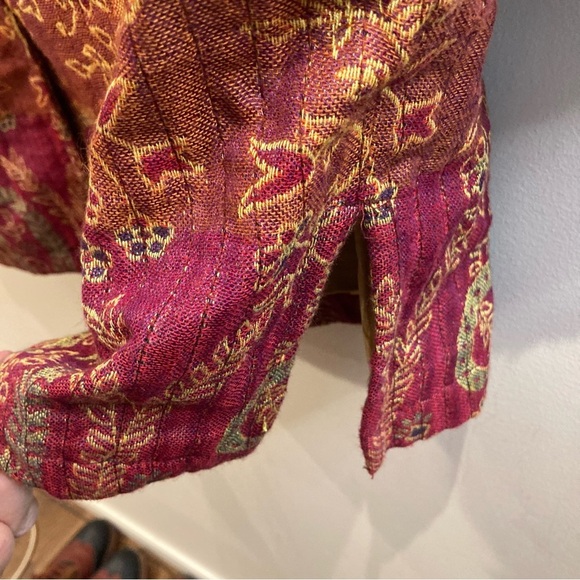 COLDWATER CREEK Sz PXL Made in India Lined Paisley Colourful Buttoned Blazer - Picture 5 of 9